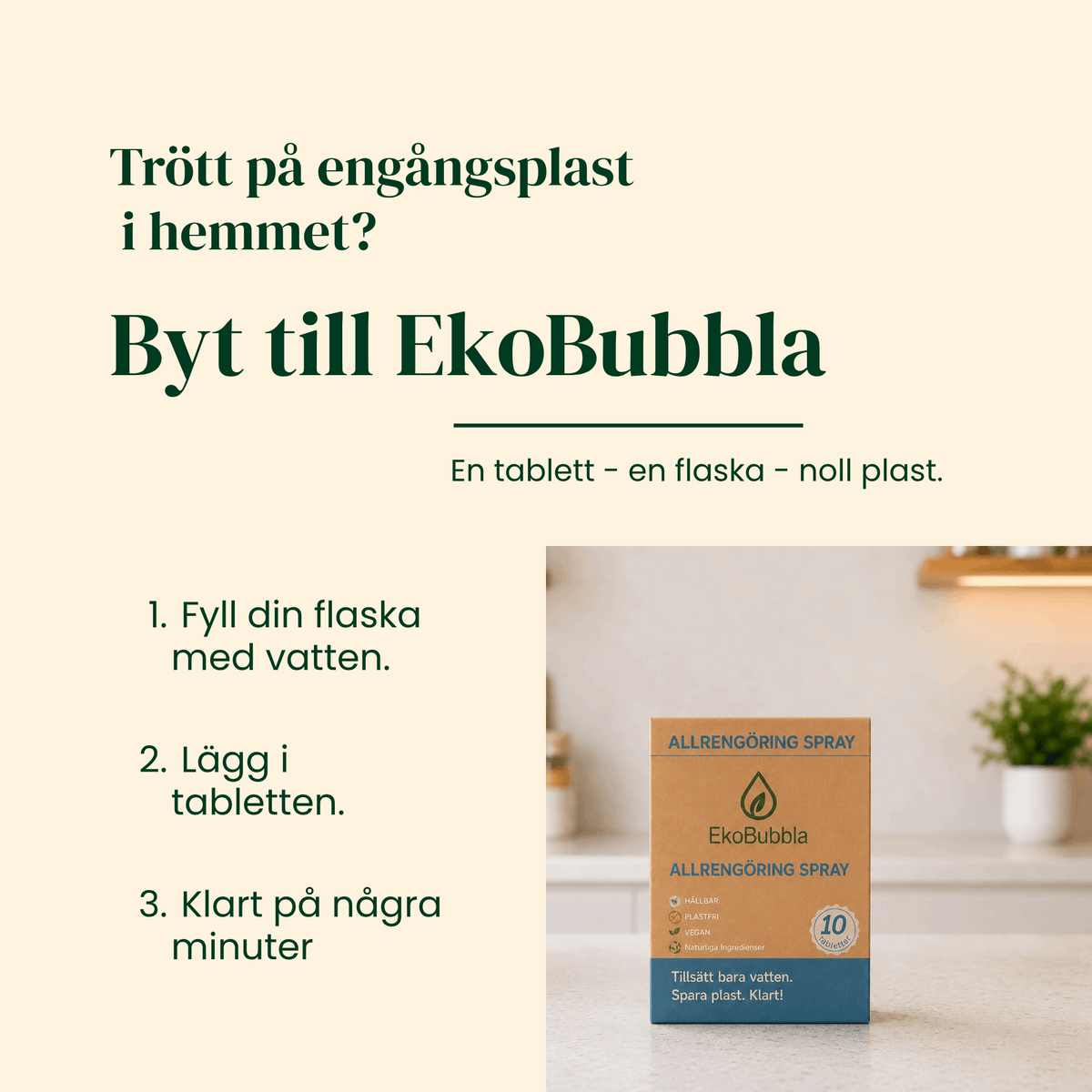 EkoSpray Citrus – Allrengöring Refill Tabletter | Använd Din Gamla Sprayflaska