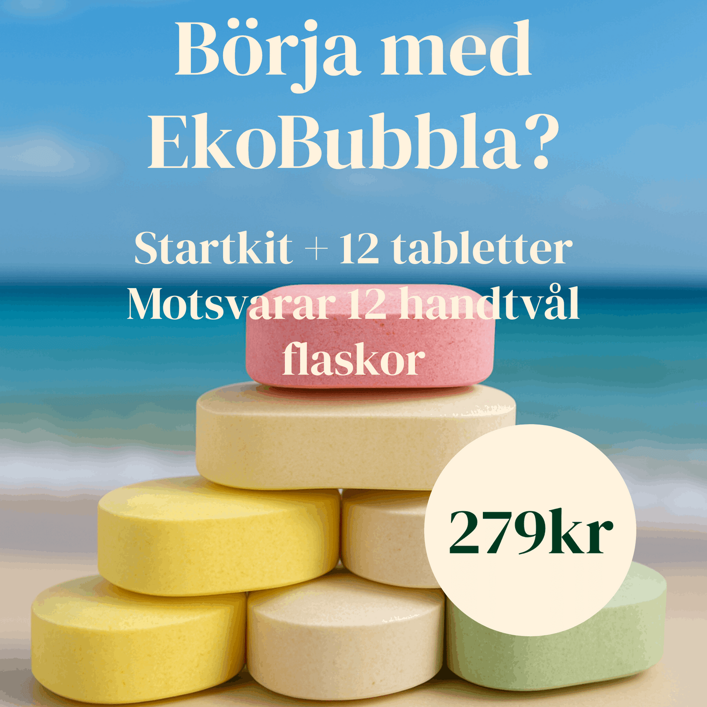 EkoBubbla STARTKIT – Skumpump + 12 Handtvålstabletter | Spara 50 kr