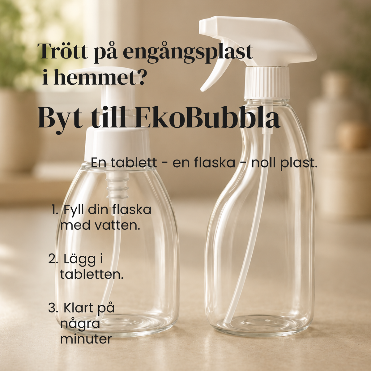 Eko Duo Startkit – Handtvål & Allrengöring med Återanvändbar Flaska | EkoBubbla