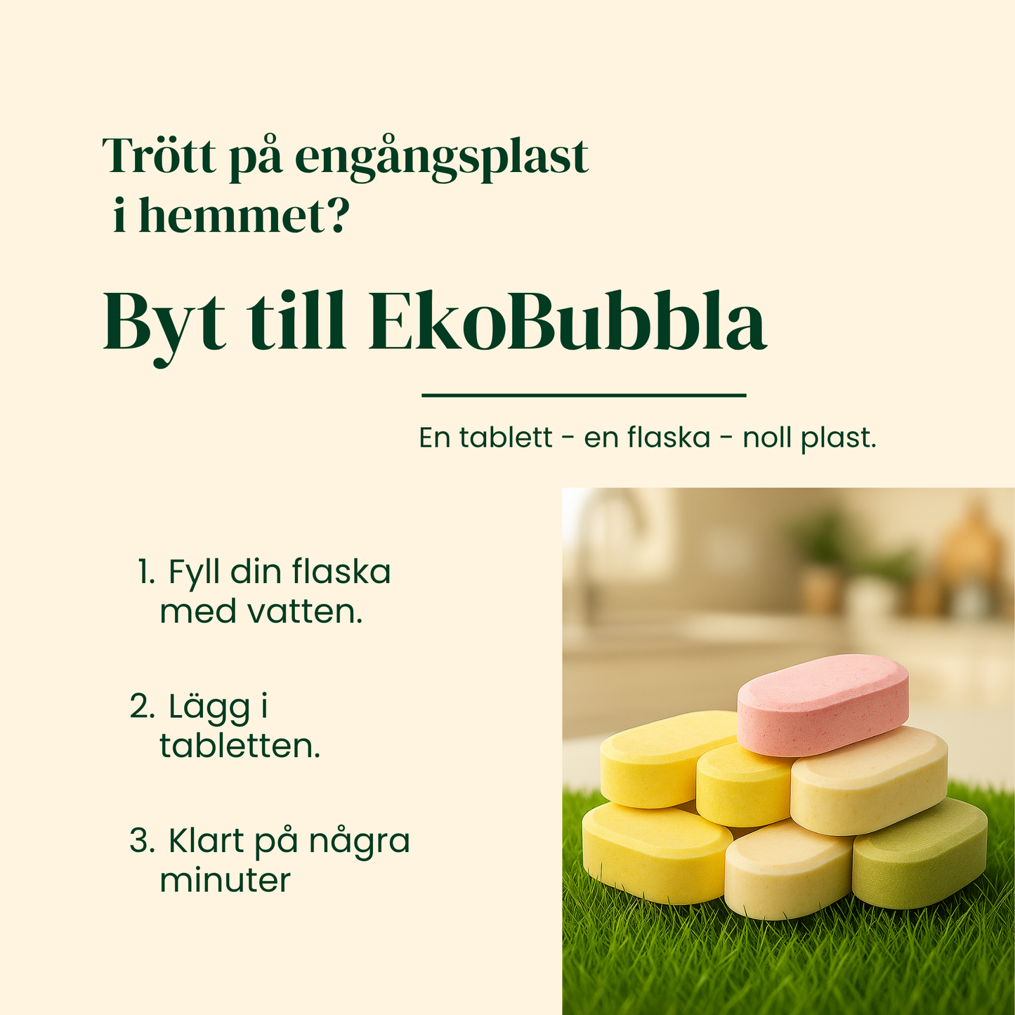 EkoSpray Citrus – Allrengöring Refill Tabletter | Använd Din Gamla Sprayflaska