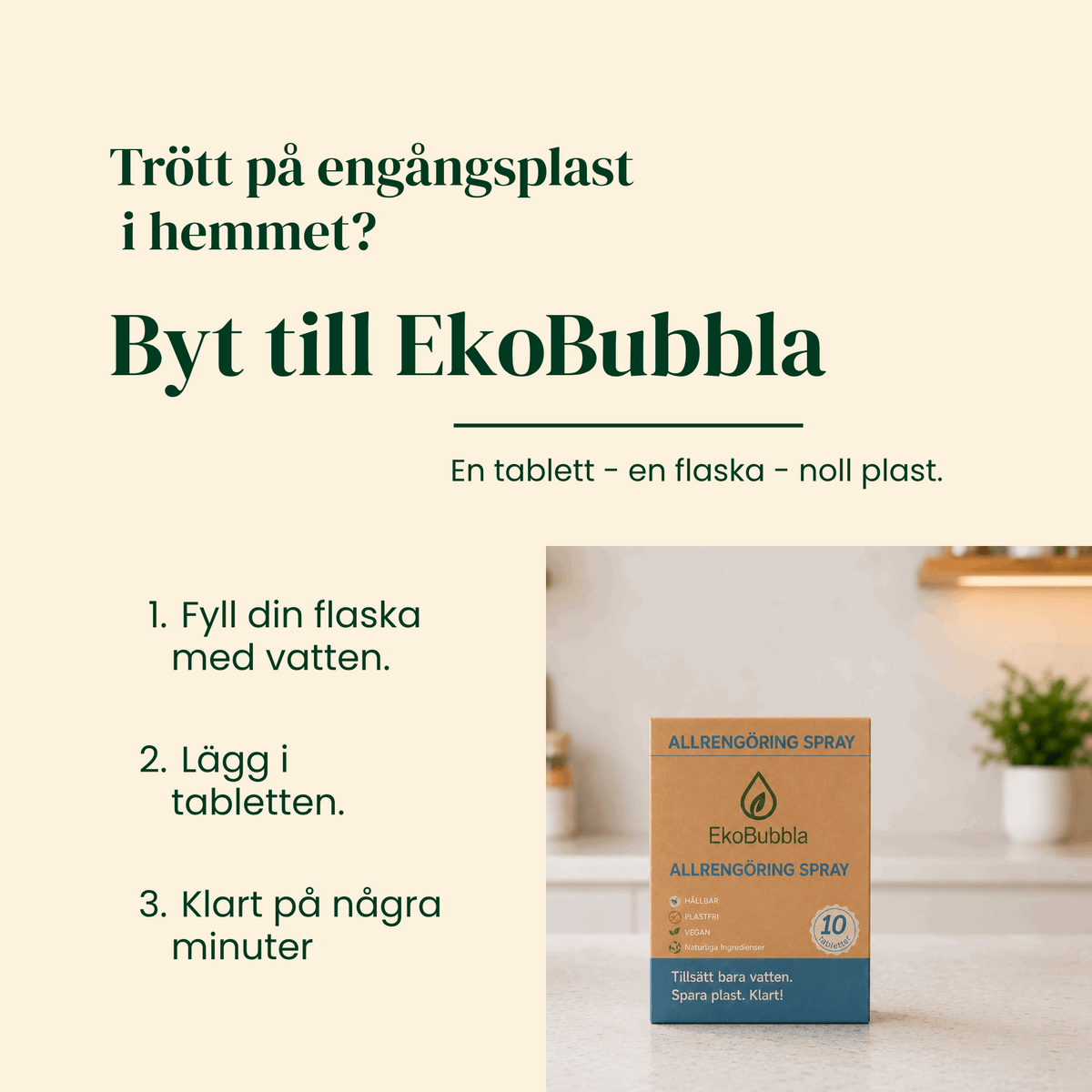 EkoSpray Citrus – Allrengöring Refill Tabletter | Använd Din Gamla Sprayflaska