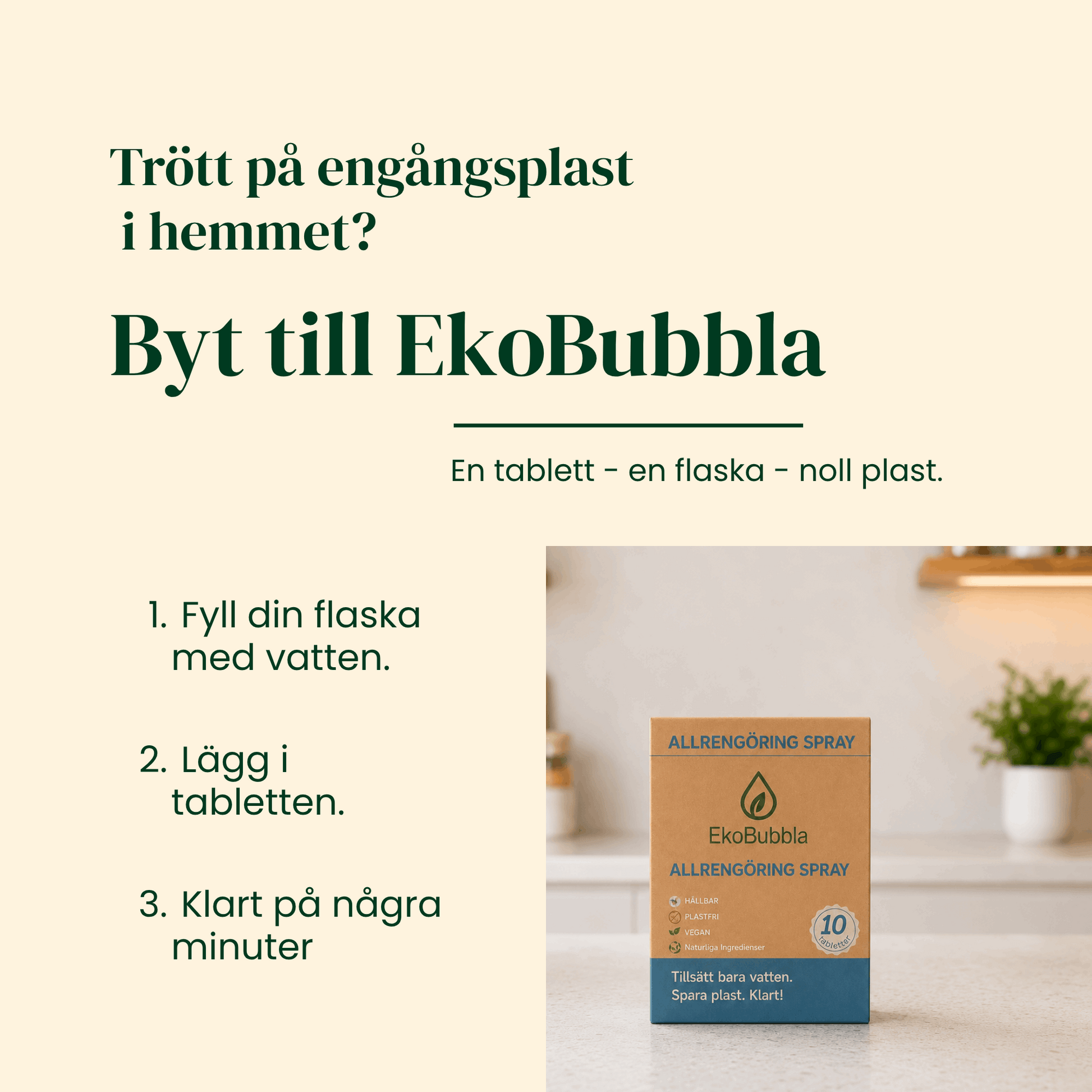 EkoSpray Citrus – Allrengöring Refill Tabletter | Använd Din Gamla Sprayflaska